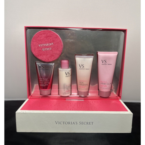 NEW Victoria’s Secret 5 Piece 'PERFECT BODY' Gift Set: Lotion, Body Wash, Mask - Picture 1 of 8